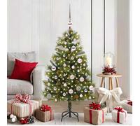 vidaXL Sapin de Noël artificiel avec branches pliables et cônes 150 cm