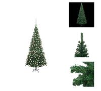 vidaXL Sapin de Noël artificiel avec éclairage Boules L 240 cm Vert - Sapins de Noël