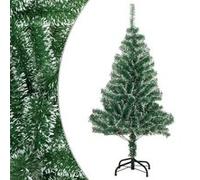 vidaXL Sapin de Noël artificiel avec neige floquée vert 120 cm, arbre de Noël, arbre de Noël artificiel, ornement de Noël, décoration de Noël Vert G