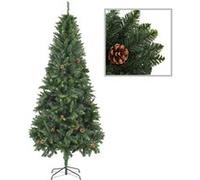 Sapin de Noël Artificiel avec Pommes de Pin Arbre de Noël Arbre Décoration de Noël Salon Salle de Séjour Maison Intérieur Jardin Extérieur Vert 210