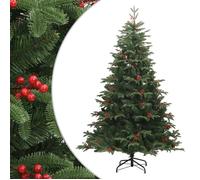 vidaXL Sapin de Noël artificiel avec pommes de pin et baies 210 cm