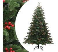 vidaXL Sapin de Noël artificiel avec pommes de pin et baies 210 cm