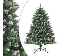 vidaXL Sapin de Noël Artificiel avec Support Arbre de Noël Décoration de Vacances Ornement de Noël Décoration de Fête Salon Intérieur 120 cm PVC Vert G