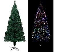 vidaXL Sapin de Noël Artificiel avec Support Décoration de Noël Arbre Artificiel Salon Salle de Séjour Maison Jardin Vert 240 cm Fibre Optique Vert G