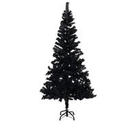vidaXL Sapin de Noël artificiel avec support Noir 180 cm PVC