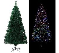 vidaXL Sapin de Noël artificiel avec support Vert 150 cm Fibre optique