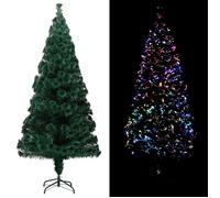 VIDAXL Sapin de No?l artificiel avec support Vert 210 cm Fibre optique