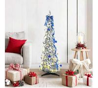 vidaXL Sapin de Noël artificiel avec 50 LED, 120 cm, PVC, Blanc