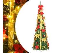 vidaXL Sapin de Noël artificiel escamotable 100 LED vert 150 cm 357761 Vert G
