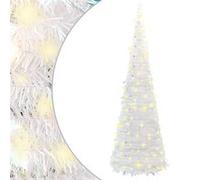 vidaXL Sapin de Noël escamotable - 210 cm - Blanc