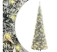 vidaXL Sapin de Noël artificiel escamotable avec neige floquée 200 LED