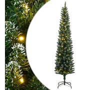 vidaXL Sapin de Noël artificiel mince 150 cm 150 LED, arbre réaliste
