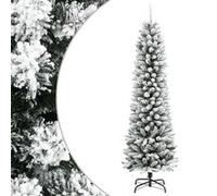 vidaXL Sapin de Noël Artificiel Mince avec Neige floquée 120 cm PVC/PE, Arbre de Noël Artificiel, Arbre Artificiel, Ornement de Noël, Sapin de Noël