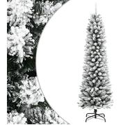 vidaXL Sapin de Noël artificiel mince 180 cm, neige floquée, PVC/PE