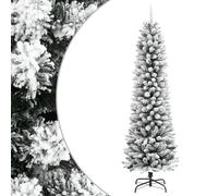 vidaXL - Sapin de Noël artificiel mince 240 cm, neige floquée (PVC/PE)