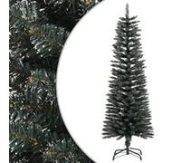 vidaXL Sapin de Noël artificiel mince avec support Vert 120 cm PVC