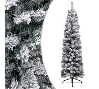 vidaXL Sapin de Noël artificiel mince flocon de neige Vert 150 cm PVC