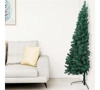 vidaXL Demi Sapin de Noël Artificiel avec Support Vert 150 cm PVC