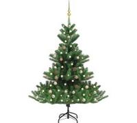 vidaXL Sapin de Noël artificiel Nordmann avec LED et boules Vert 180cm 3077646