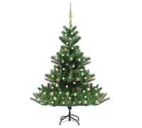 vidaXL Sapin de Noël artificiel Nordmann avec LED et boules Vert 180 cm