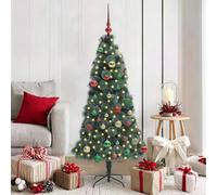 vidaXL Sapin de Noël artificiel pré-éclairé avec ensemble de boules