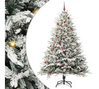 vidaXL Sapin de Noël artificiel pré-éclairé avec set de boules Vert