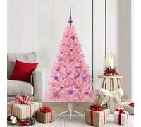 vidaXL Sapin de Noël artificiel pré-éclairé Rose 150 cm PVC