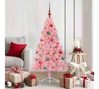 vidaXL Sapin de Noël artificiel pré-éclairé Rose 150 cm PVC