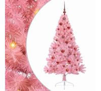 vidaXL Sapin de Noël Artificiel pré-éclairé Rose 150 cm PVC, Arbre de Noël Moderne en cône, déco Lumineuse LED pré-éclairée, éclairage de Jardin Festif, intérieur saisonnier