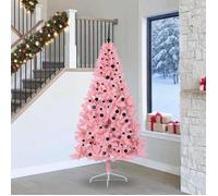 vidaXL Sapin de Noël artificiel pré-éclairé Rose 240 cm PVC 3397103