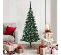 vidaXL Sapin de Noël artificiel pré-éclairé Vert 150cm PVC et métal