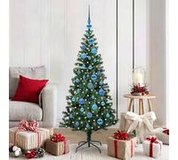 vidaXL Sapin de Noël artificiel pré-éclairé Vert 150cm PVC et métal