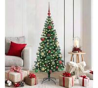 vidaXL Sapin de Noël artificiel pré-éclairé Vert 150cm PVC et métal