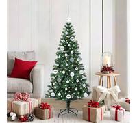 vidaXL Sapin de Noël artificiel pré-éclairé Vert 150cm PVC et métal