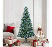vidaXL Sapin de Noël artificiel pré-éclairé Vert 180 cm PVC