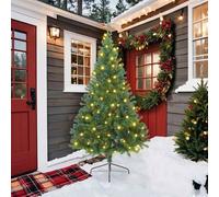 vidaXL Sapin de Noël artificiel pré-éclairé Vert 210 cm PVC