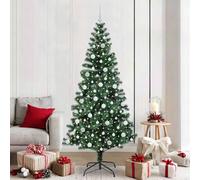 vidaXL Sapin de Noël artificiel pré-éclairé Vert 210 cm PVC et métal