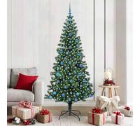vidaXL Sapin de Noël artificiel pré-éclairé Vert 210 cm PVC et métal