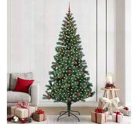vidaXL Sapin de Noël artificiel pré-éclairé Vert 240cm PVC et métal