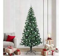 vidaXL Sapin de Noël artificiel pré-éclairé Vert 240cm PVC et métal