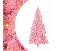 vidaXL Sapin de Noël avec 300 LED avec Support Rose 210 cm PVC, Sapin de Noël Moderne, Ornement Festif Artificiel, déco intérieure, lumières LED Chaleureuses, Affichage Minimaliste