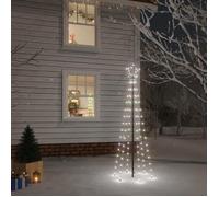 vidaXL Sapin de Noël avec Piquet Sapin de Noël à LED Décoration de Vacances Ornement de Noël Décoration de Fête Blanc Froid 343551
