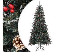 vidaXL Sapin de Noël avec pommes de pin 240 cm - Vert