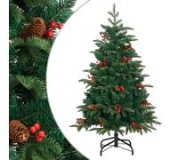 vidaXL Sapin de Noël avec pommes de pin et baies 150 cm