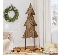 vidaXL Sapin de Noël avec support Marron 151 cm Bois de teck solide 42017932