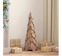 vidaXL Sapin de Noël avec Support Marron 80 cm Bois de Teck Solide, Salon, Décor Rustique, Arbre de Noël en Teck Massif, Centre de Table Fête, Accent Beige pour la Maison