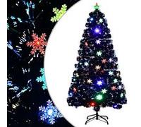 vidaXL Sapin de Noël LED 120 cm - Noir