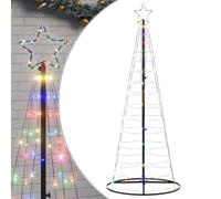 vidaXL Sapin de Noël lumineux à LED - 8 effets de lumière - Pour intérieur et extérieur - 200 LED - Multicolore - 182 cm