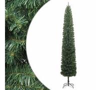 vidaXL Sapin de Noël Mince avec Support, Arbre de Noël Artificiel, Décoration de Fête Vacance Maison Intérieur Extérieur, 300 cm PVC Vert G