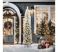 vidaXL Sapin de Noël mince Vert 55 x 55 x 210 cm Plastique et métal